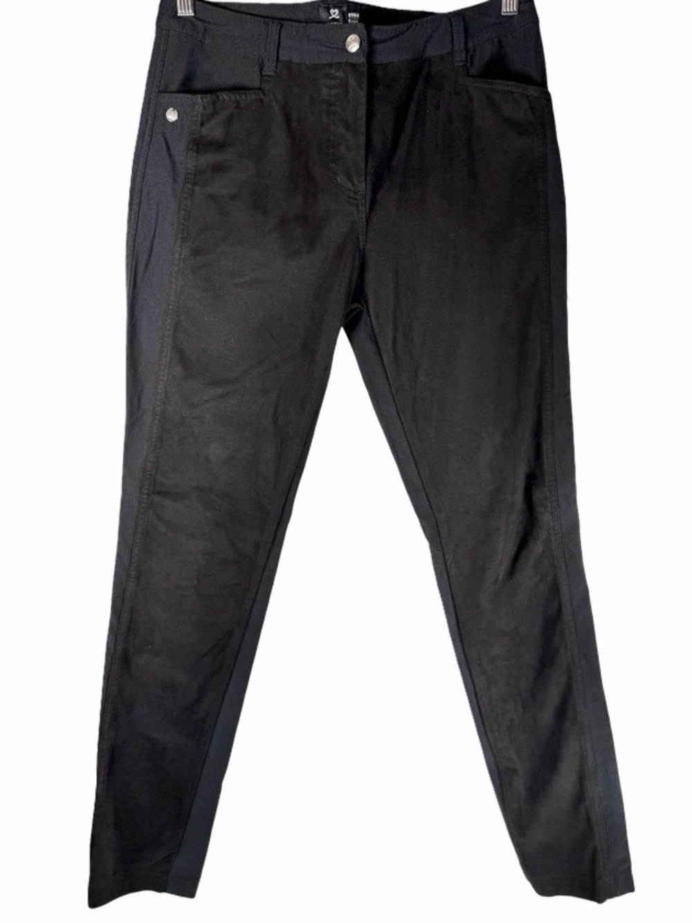 Daily Sports Black Faux Suede Mid Rise Water Repellent Slim Golf Pants Women 10